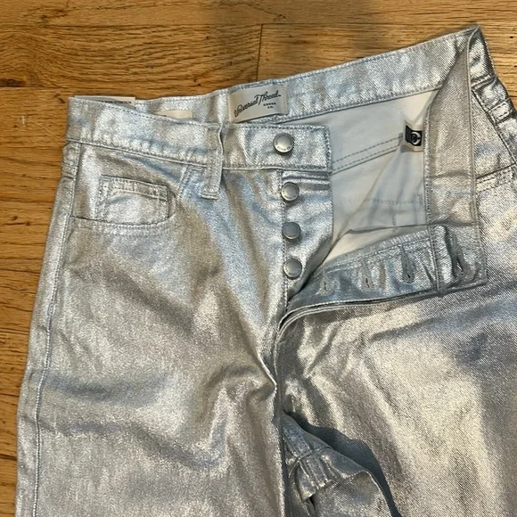 NWT Universal Thread 90s Baggy Metallic Silver Cotton Jeans - Women’s 0 Long - Picture 13 of 16
